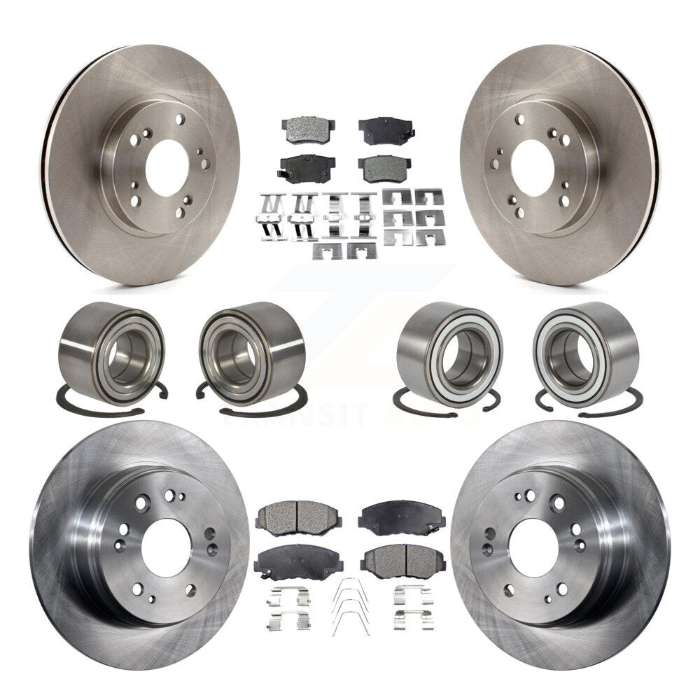 Kit de rotors de frein à disque et de plaquettes en céramique, roulements avant et arrière (10 pièces) pour Honda CR-