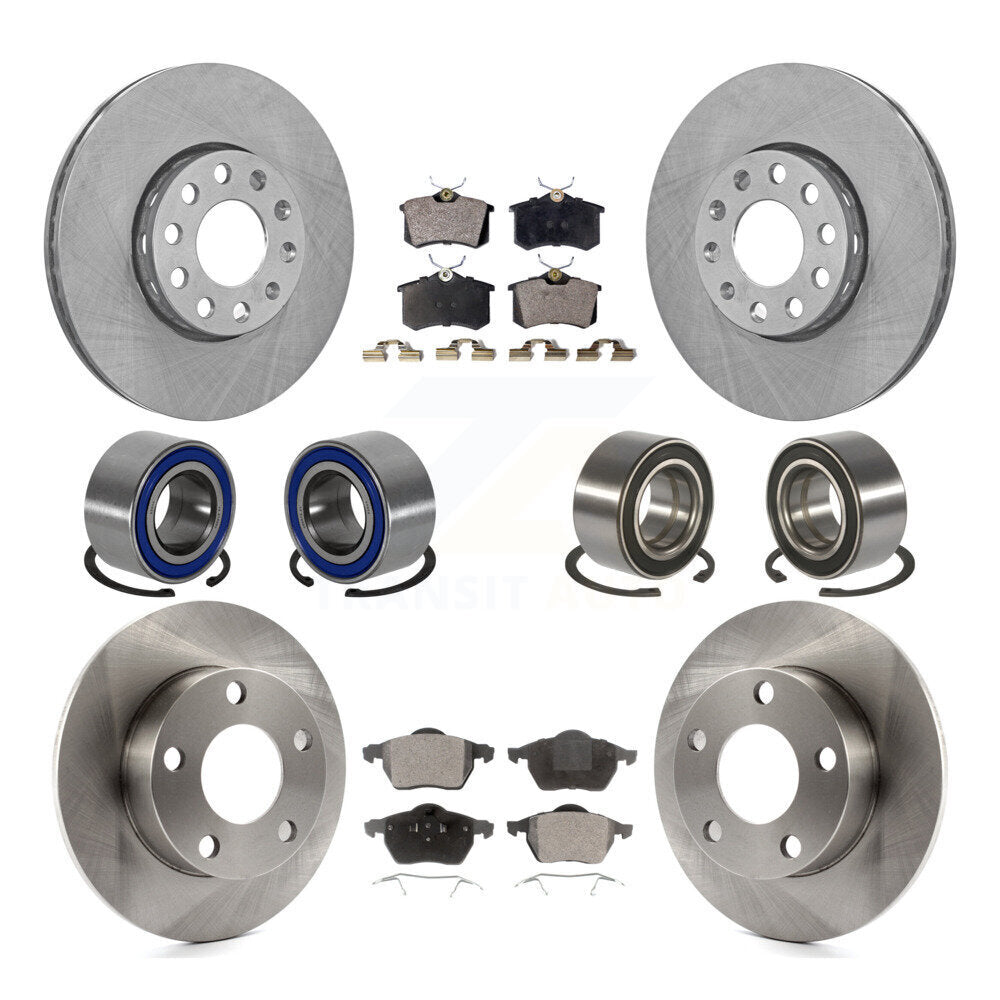 Kit de rotors et plaquettes de frein à disque, roulements avant et arrière (10 pièces) pour Volkswagen Passat