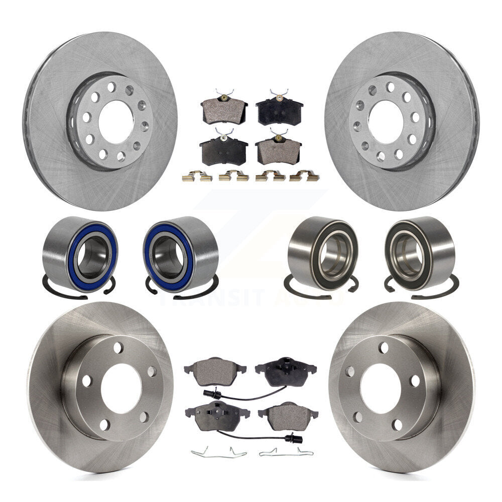Kit de rotors et plaquettes de frein à disque, roulements avant et arrière (10 pièces) pour Volkswagen Passat