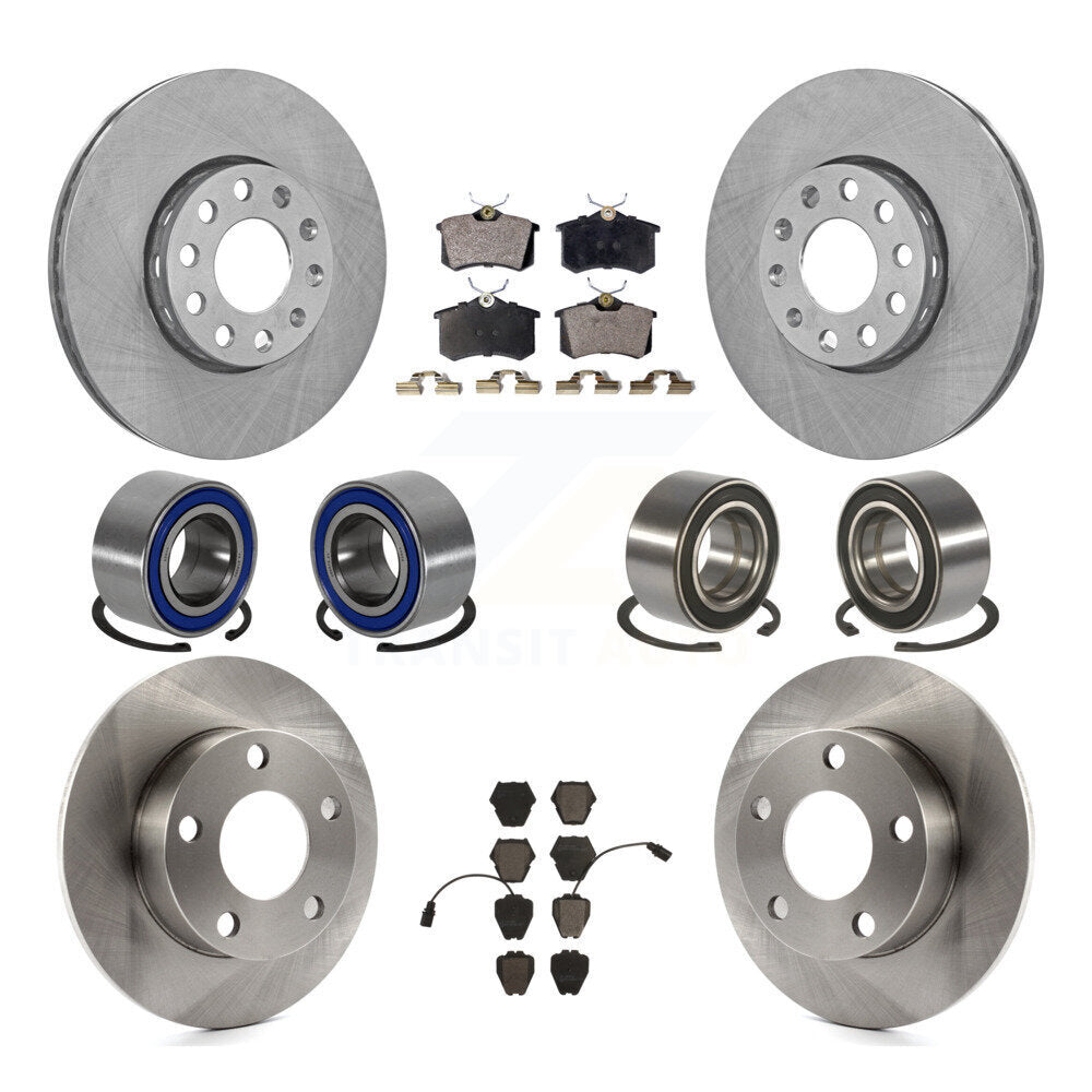 Kit de rotors et plaquettes de frein à disque, roulements avant et arrière (10 pièces) pour Volkswagen Passat