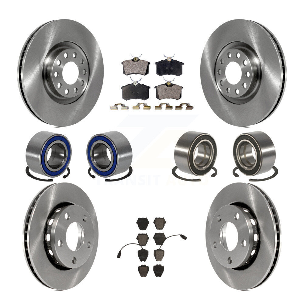 Kit de rotors et plaquettes de frein à disque, roulements avant et arrière (10 pièces) pour Audi S4 2000 – 2001