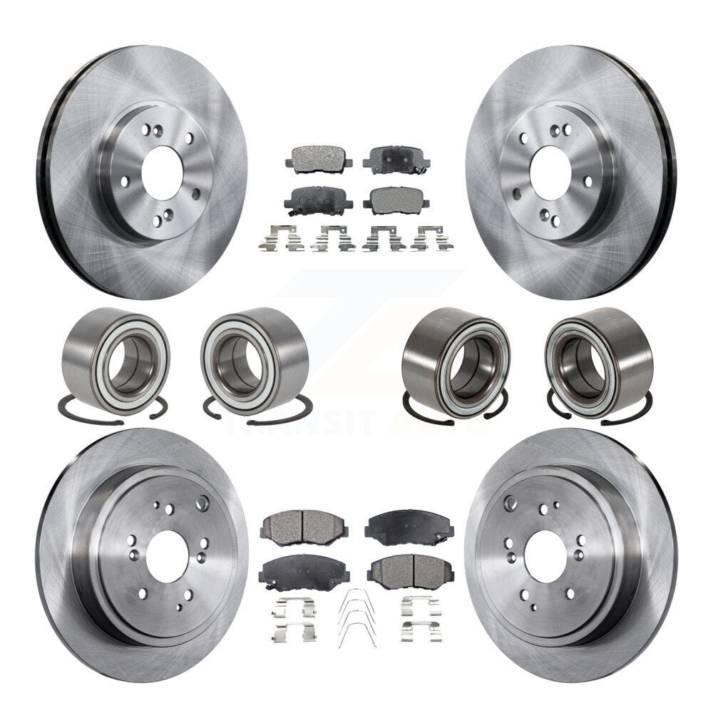 Kit de rotor et plaquettes de frein à disque, roulement avant et arrière (10 pièces) pour Honda Pilo 2005 – 2008