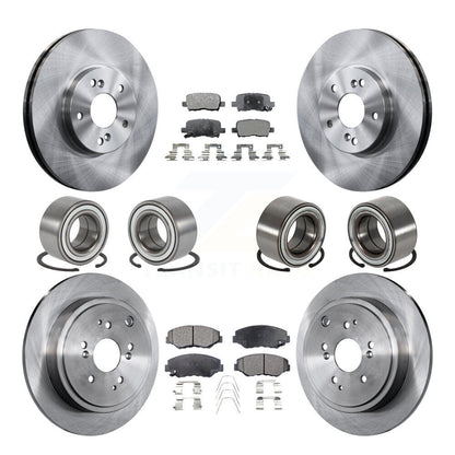 Kit de rotor et plaquettes de frein à disque, roulement avant et arrière (10 pièces) pour Honda Pilo 2005 – 2008