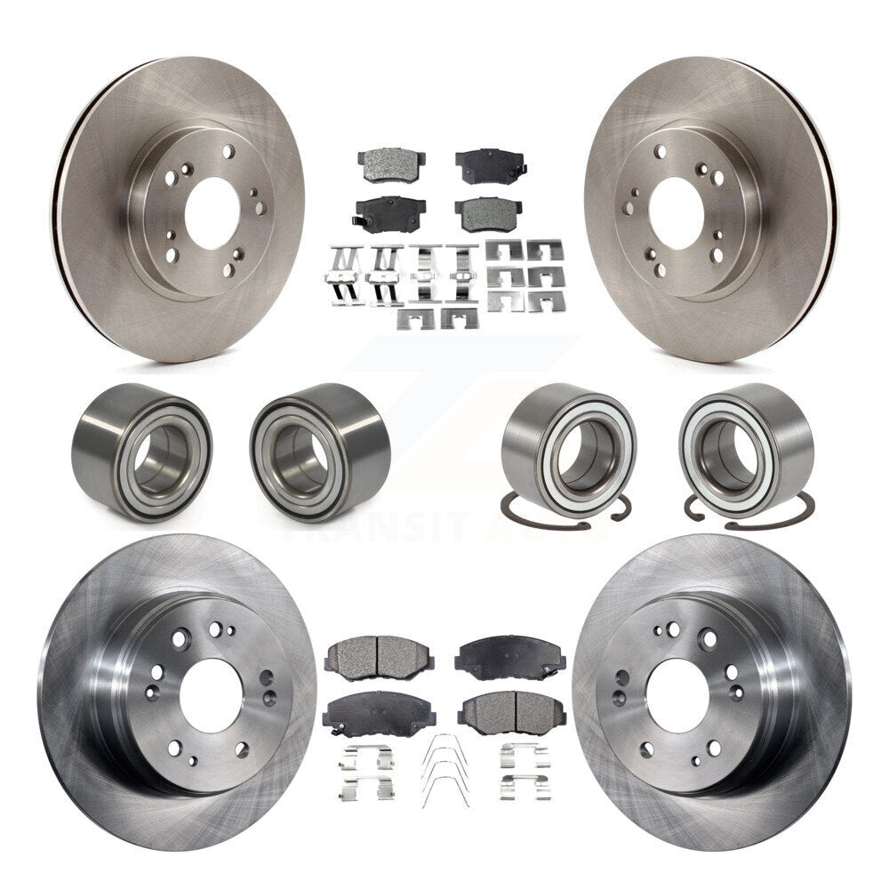 Kit de rotors de frein à disque et de plaquettes en céramique, roulements avant et arrière (10 pièces) pour Honda CR-