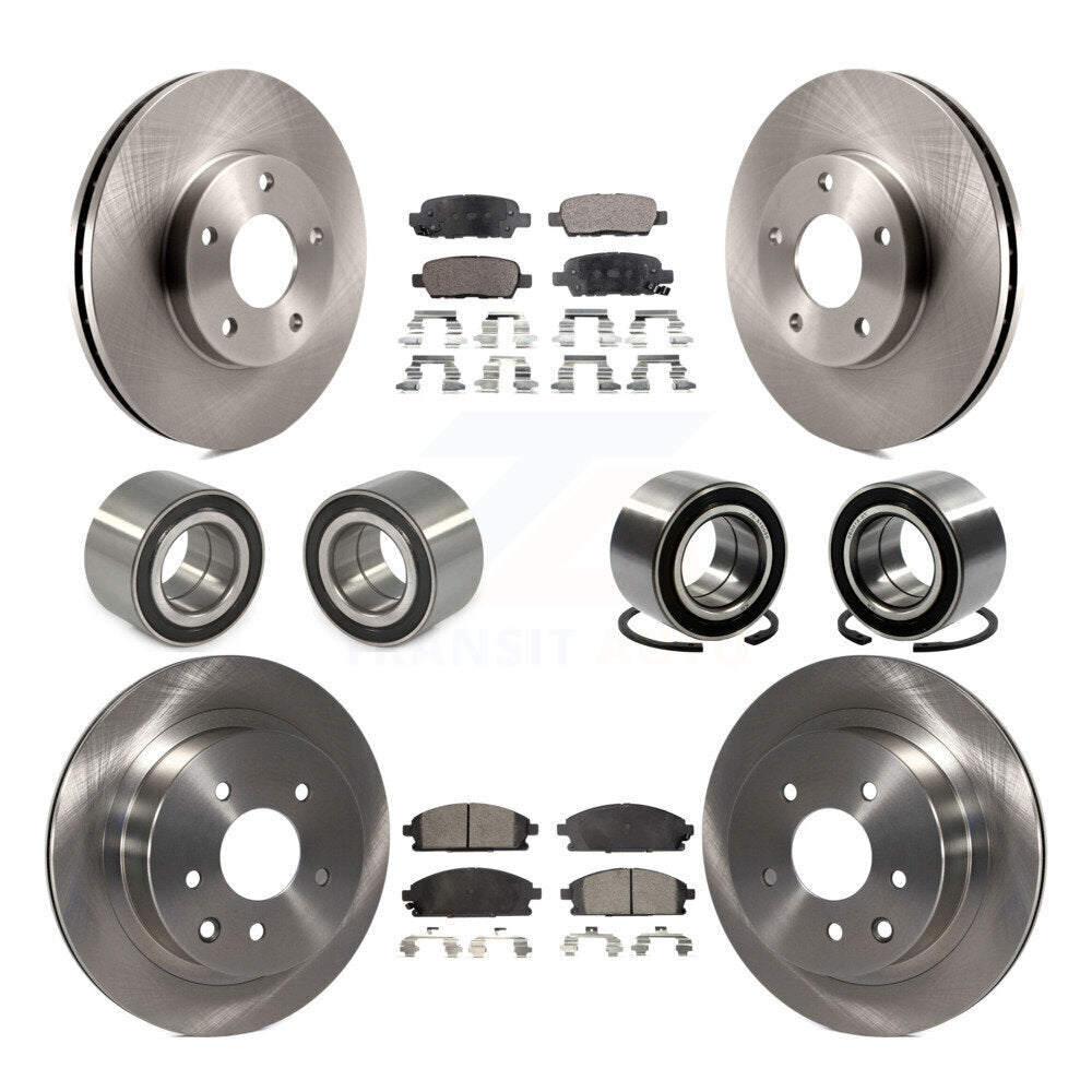 Kit de rotors et plaquettes de frein à disque, roulement de roue avant et arrière (10 pièces) pour Nissan x-trai