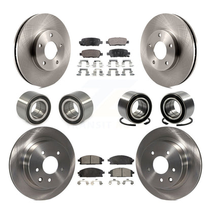 Kit de rotors et plaquettes de frein à disque, roulement de roue avant et arrière (10 pièces) pour Nissan x-trai