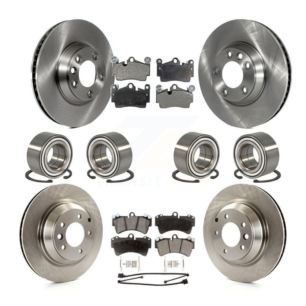 Kit de rotor de frein à disque et de plaquettes en céramique, roulement de roue avant et arrière (10 pièces) pour Audi Q
