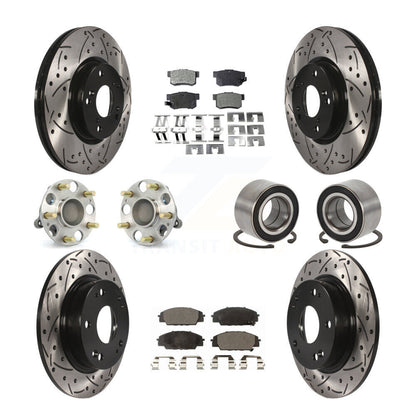Kit de plaquettes de Rotor de frein, roulement de moyeu avant et arrière (10 pièces) pour Honda Civic Acura CS