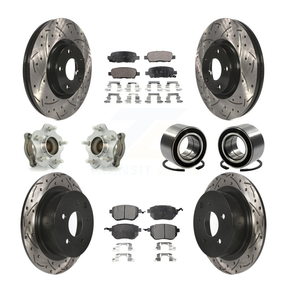 Kit de plaquettes de rotor de frein, roulement de moyeu avant et arrière (10 pièces) pour Nissan Altima Maxim