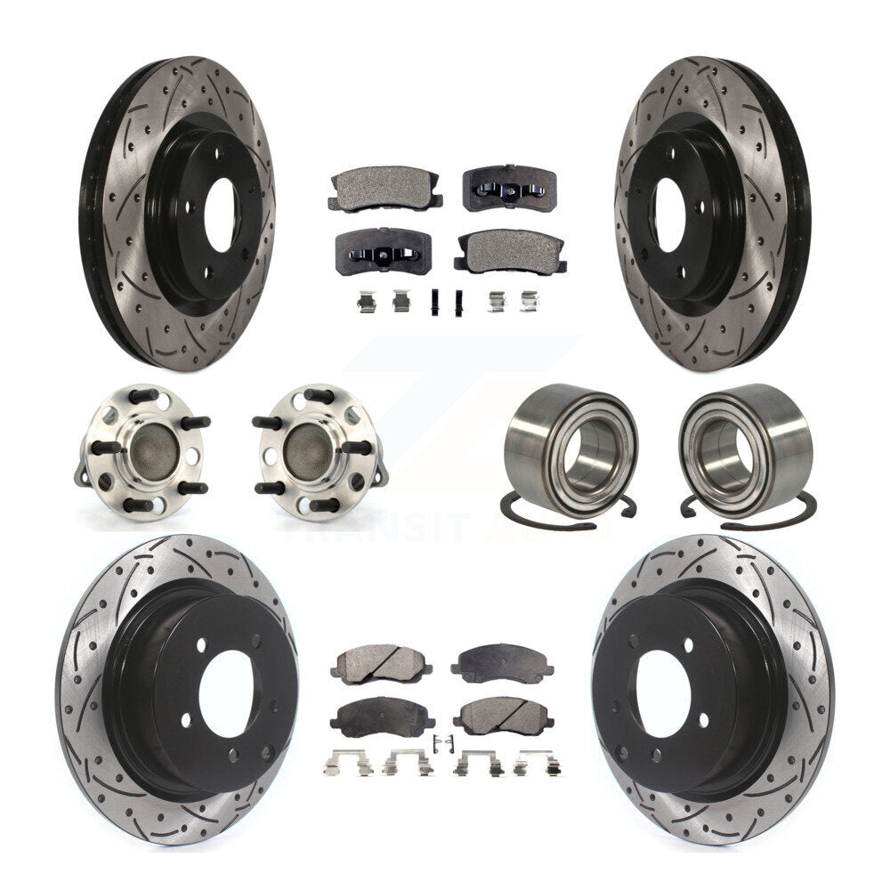 Kit de plaquettes de rotor de frein, roulement de moyeu avant et arrière (10 pièces) pour Jeep Patriot Compas
