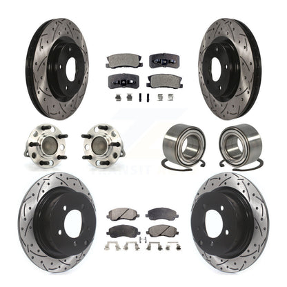 Kit de plaquettes de rotor de frein, roulement de moyeu avant et arrière (10 pièces) pour Jeep Patriot Compas
