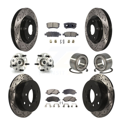 Kit de plaquettes de rotor de frein, roulement de moyeu avant et arrière (10 pièces) pour Jeep Patriot Compas