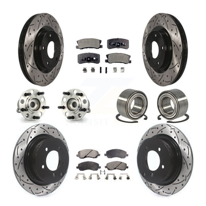 Kit de plaquettes de rotor de frein, roulement de moyeu avant et arrière (10 pièces) pour Jeep Patriot Compas