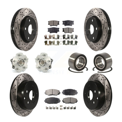 Kit de rotor et de plaquettes de frein revêtus de roulement de moyeu avant et arrière (10 pièces) pour Lexus HS250 2010