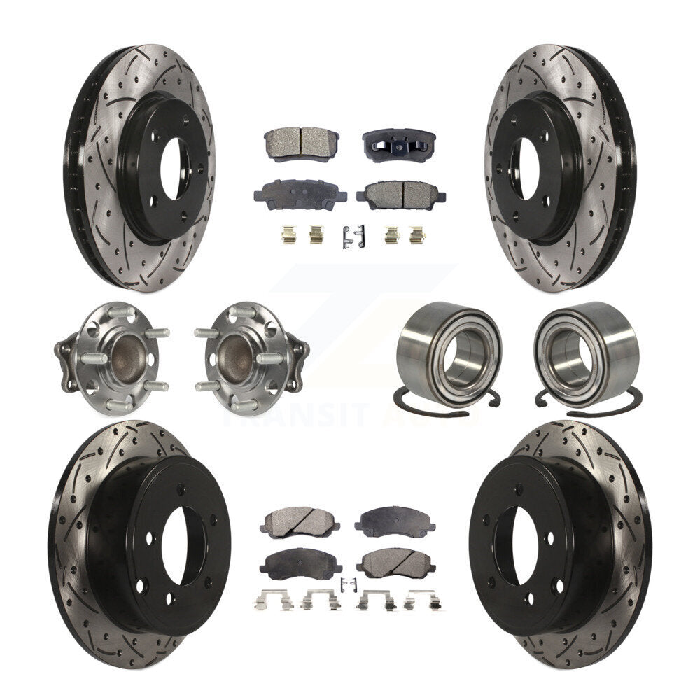 Kit de rotor et de plaquettes de frein revêtus de roulement de moyeu avant et arrière (10 pièces) pour Mitsubishi Lance