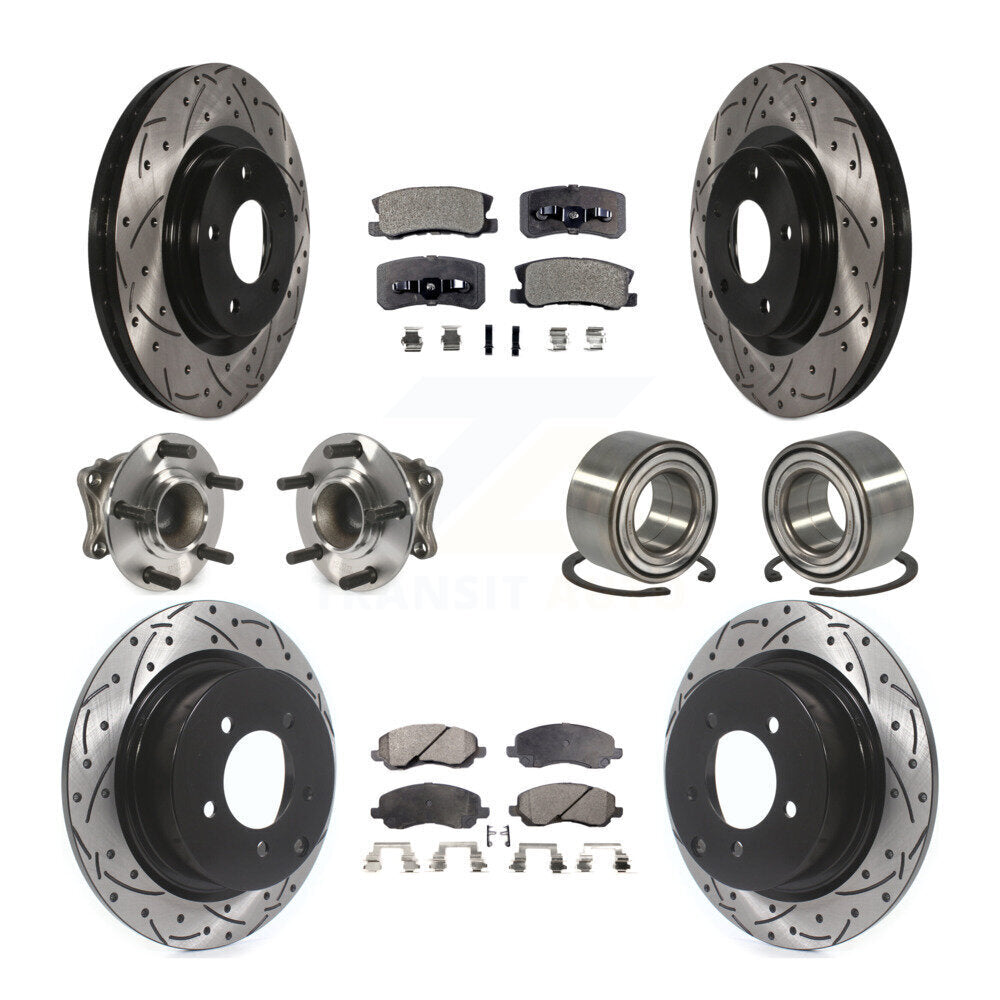 Kit de plaquettes de rotor de frein, roulement de moyeu avant et arrière (10 pièces) pour Mitsubishi Outlande