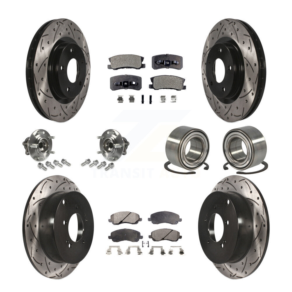 Kit de plaquettes de rotor de frein, roulement de moyeu avant et arrière (10 pièces) pour Mitsubishi Outlande