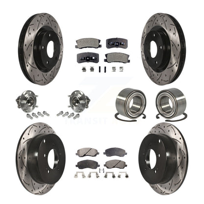 Kit de plaquettes de rotor de frein, roulement de moyeu avant et arrière (10 pièces) pour Mitsubishi Outlande