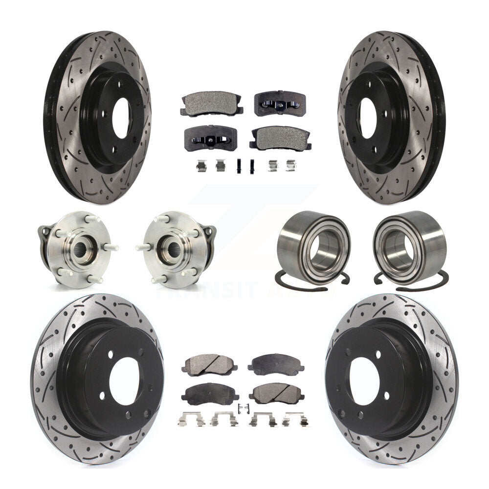 Kit de plaquettes de rotor de frein, roulement de moyeu avant et arrière (10 pièces) pour Mitsubishi Outlande