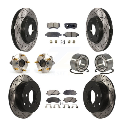 Kit de rotor et de plaquettes de frein revêtus de roulement de moyeu avant et arrière (10 pièces) pour Mitsubishi Lance