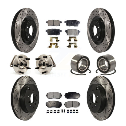 Kit de plaquettes de rotor de frein, roulement de moyeu avant et arrière (10 pièces) pour Mazda CX-9 AW 07-15
