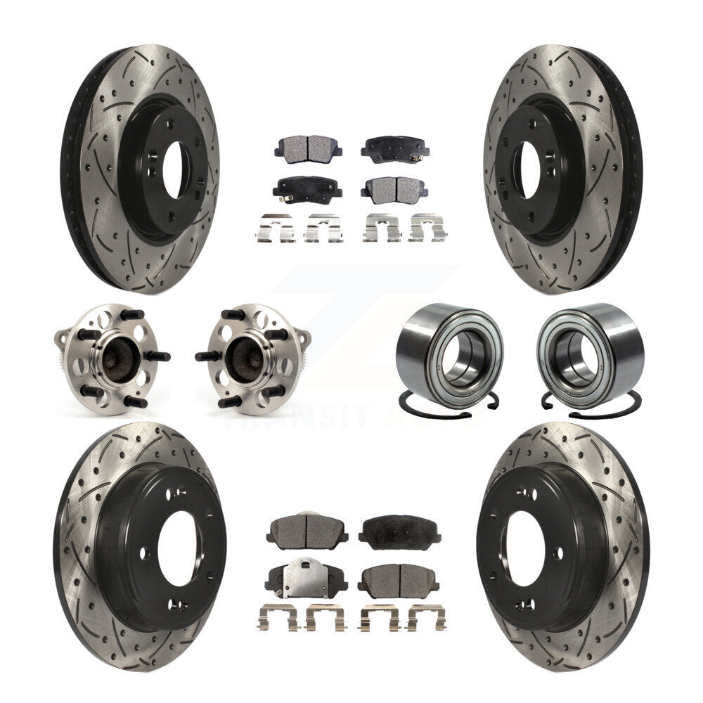 Kit de plaquettes de Rotor de frein, roulement de moyeu avant et arrière (10 pièces) pour Kia Forte Forte5 Kou