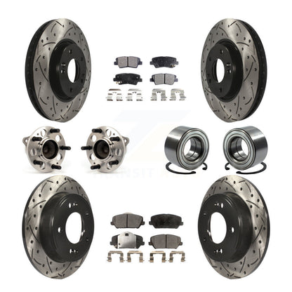 Kit de plaquettes de Rotor de frein, roulement de moyeu avant et arrière (10 pièces) pour Kia Forte Forte5 Kou