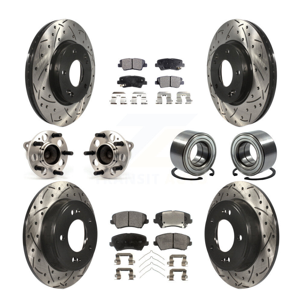 Kit de plaquettes de rotor de frein, roulement de moyeu avant et arrière (10 pièces), pour Kia Forte Hyundai G