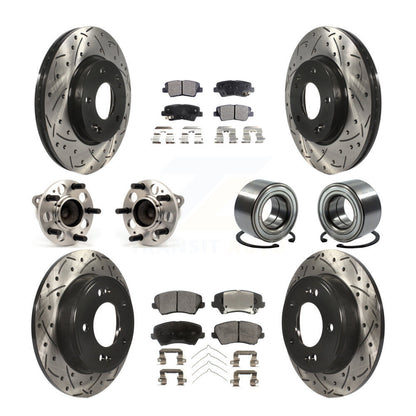 Kit de plaquettes de rotor de frein, roulement de moyeu avant et arrière (10 pièces), pour Kia Forte Hyundai G