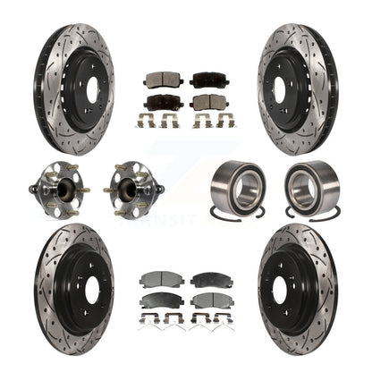 Kit de plaquettes de rotor de frein revêtues de roulement de moyeu avant et arrière (10 pièces) pour Acura TLX FW 15-20