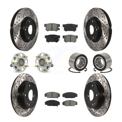 Kit de plaquettes de Rotor de frein, roulement de moyeu avant et arrière (10 pièces) pour Honda Civic Acura CS