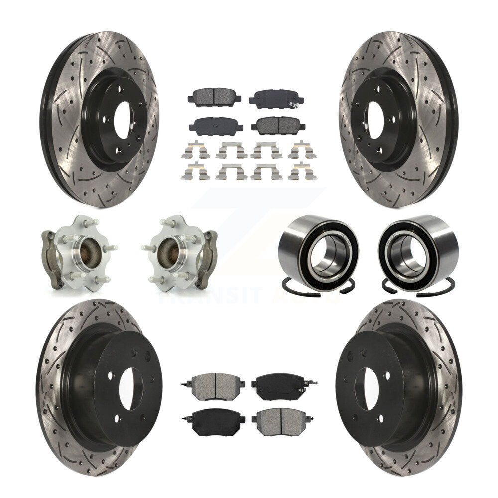 Kit de plaquettes de rotor de frein, roulement de moyeu avant et arrière (10 pièces) pour Nissan Altima Maxim