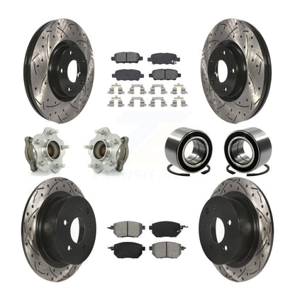 Kit de plaquettes de rotor de frein, roulement de moyeu avant et arrière (10 pièces) pour Nissan Altima Maxim