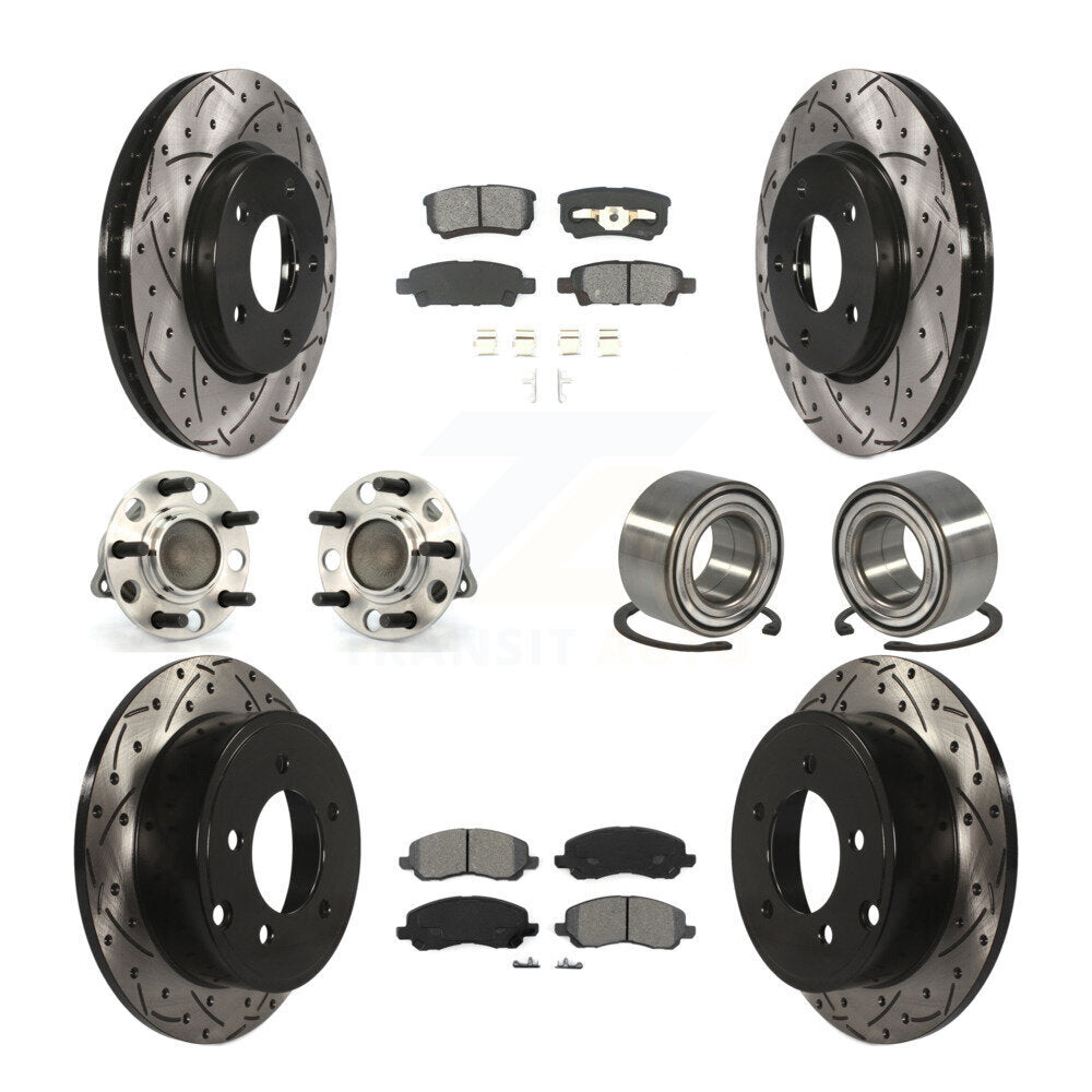 Kit de plaquettes de rotor de frein à disque revêtues de roulement de moyeu avant et arrière (10 pièces) pour Dodge Calibe