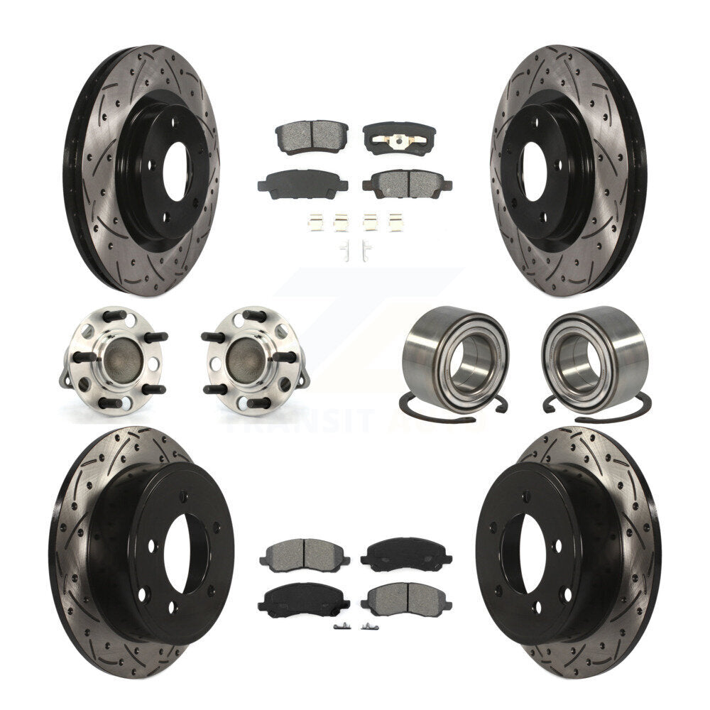 Kit de plaquettes de rotor de frein, roulement de moyeu avant et arrière (10 pièces) pour Jeep Patriot Compas