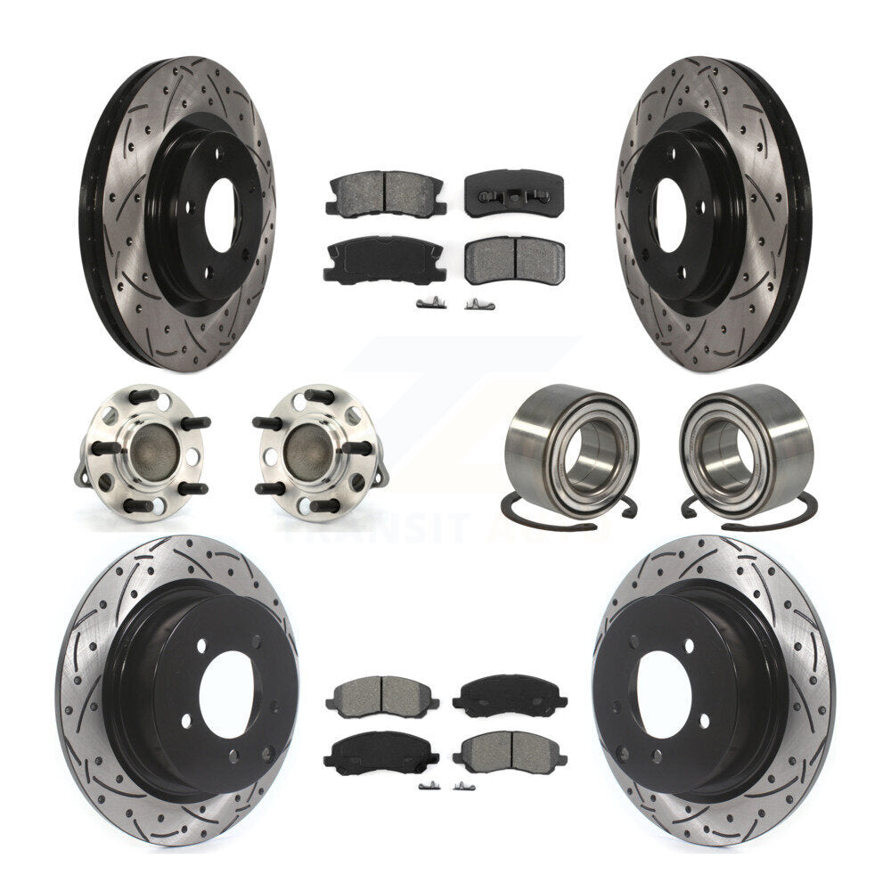 Kit de plaquettes de rotor de frein, roulement de moyeu avant et arrière (10 pièces) pour Jeep Patriot Compas