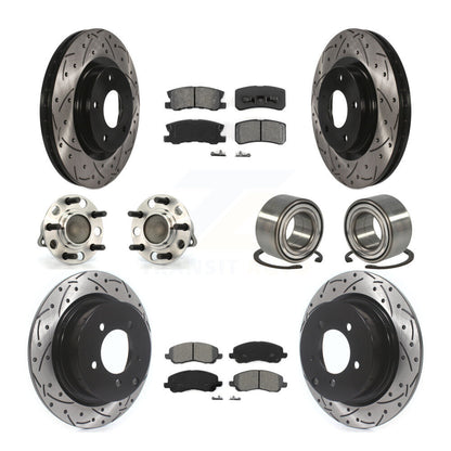 Kit de plaquettes de rotor de frein, roulement de moyeu avant et arrière (10 pièces) pour Jeep Patriot Compas