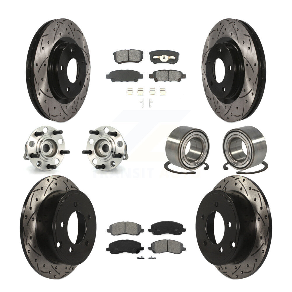 Kit de plaquettes de rotor de frein, roulement de moyeu avant et arrière (10 pièces) pour Jeep Patriot Compas