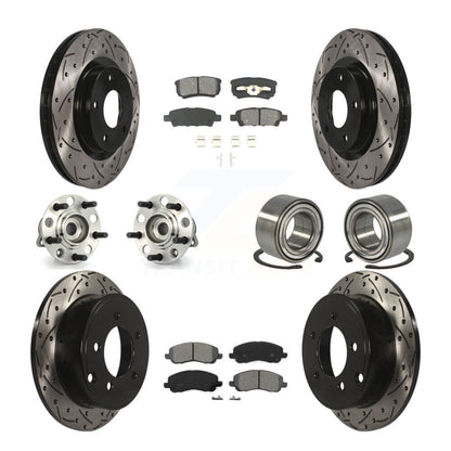 Kit de plaquettes de rotor de frein, roulement de moyeu avant et arrière (10 pièces) pour Jeep Patriot Compas