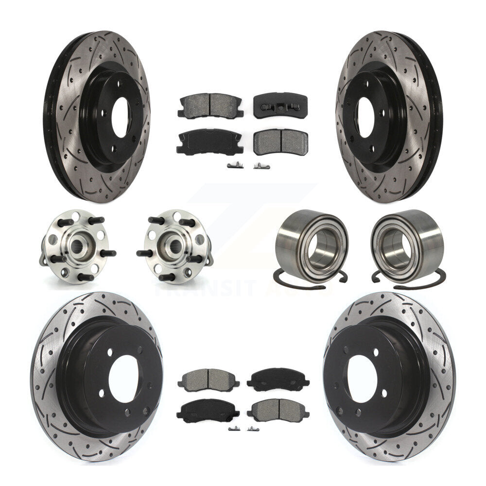 Kit de plaquettes de rotor de frein, roulement de moyeu avant et arrière (10 pièces) pour Jeep Patriot Compas