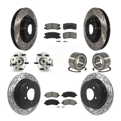 Kit de plaquettes de rotor de frein, roulement de moyeu avant et arrière (10 pièces) pour Jeep Patriot Compas
