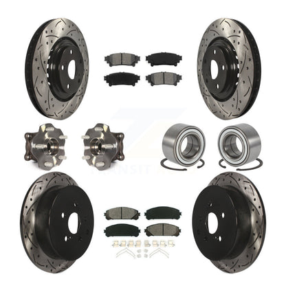 Kit de rotor et de plaquettes de frein revêtus de roulement de moyeu avant et arrière (10 pièces) pour Toyota Highlande
