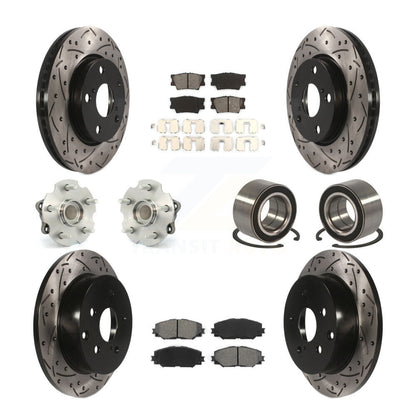 Kit de rotor et de plaquettes de frein revêtus de roulement de moyeu avant et arrière (10 pièces) pour Lexus HS250 2010