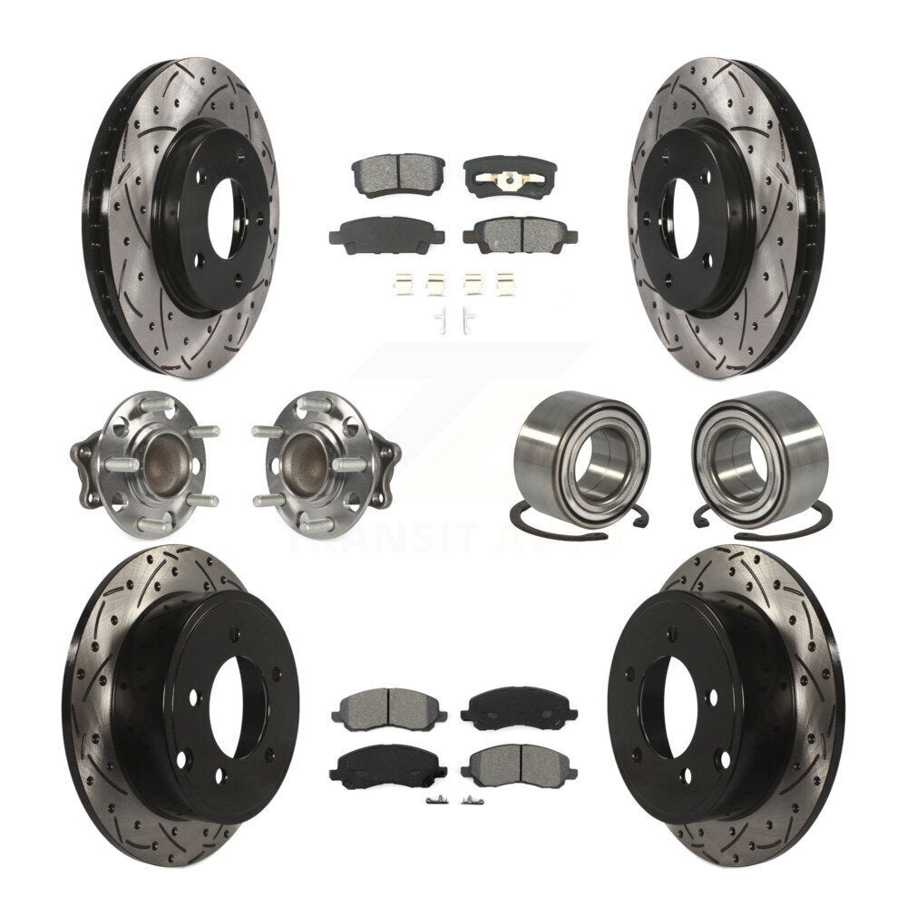 Kit de rotor et de plaquettes de frein revêtus de roulement de moyeu avant et arrière (10 pièces) pour Mitsubishi Lance