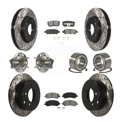 Kit de rotor et de plaquettes de frein revêtus de roulement de moyeu avant et arrière (10 pièces) pour Mitsubishi Lance
