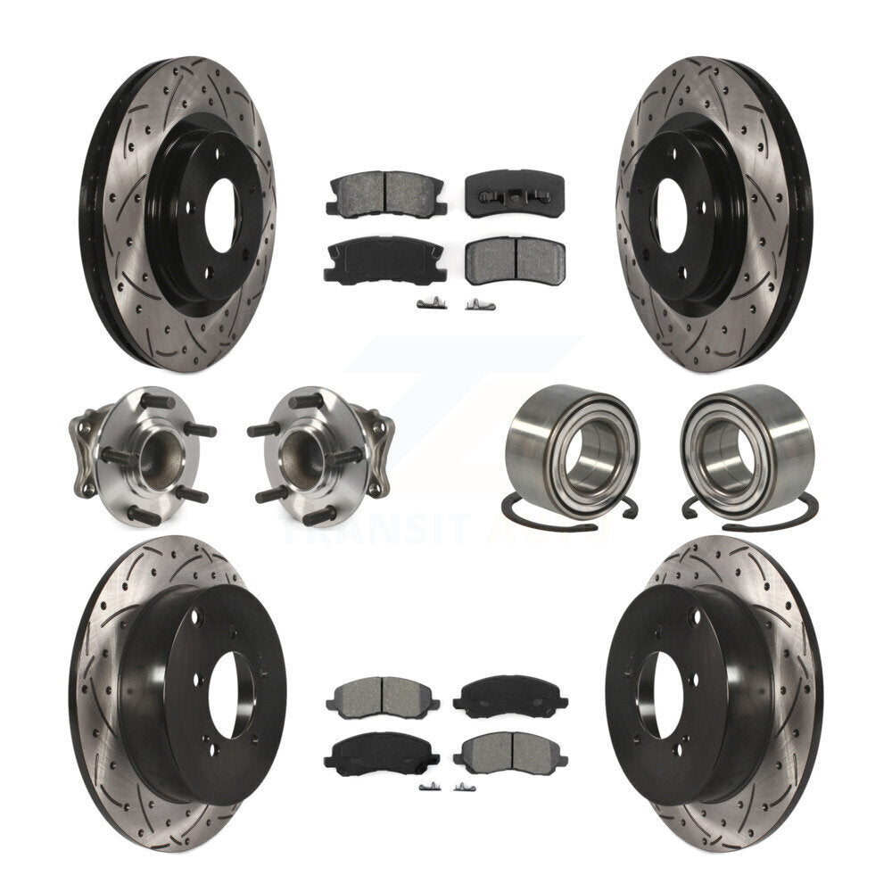 Kit de plaquettes de rotor de frein, roulement de moyeu avant et arrière (10 pièces) pour Mitsubishi Outlande