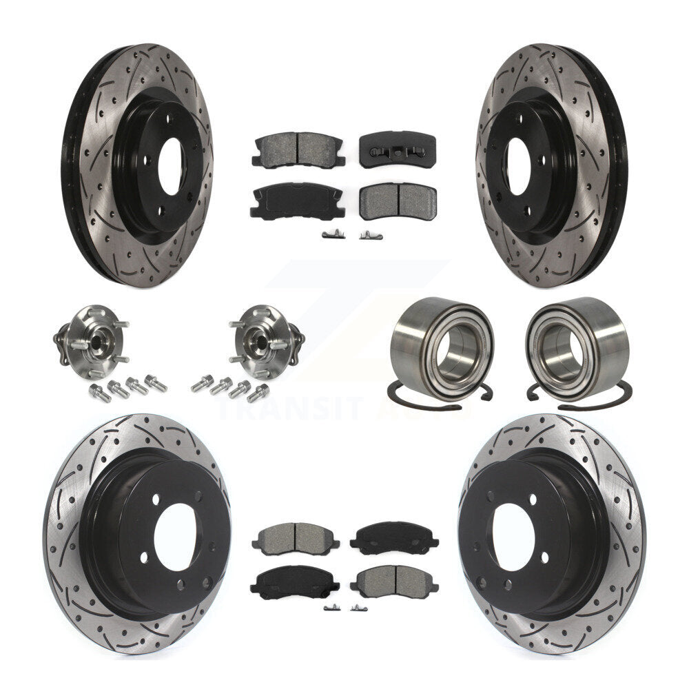 Kit de plaquettes de rotor de frein, roulement de moyeu avant et arrière (10 pièces) pour Mitsubishi Outlande