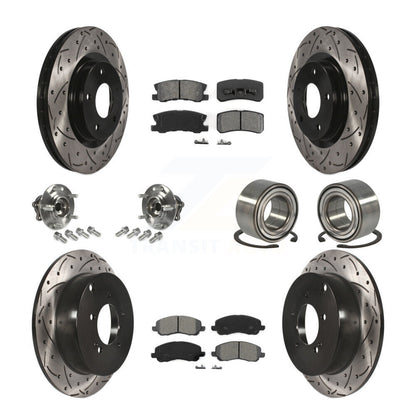 Kit de plaquettes de rotor de frein, roulement de moyeu avant et arrière (10 pièces) pour Mitsubishi Outlande