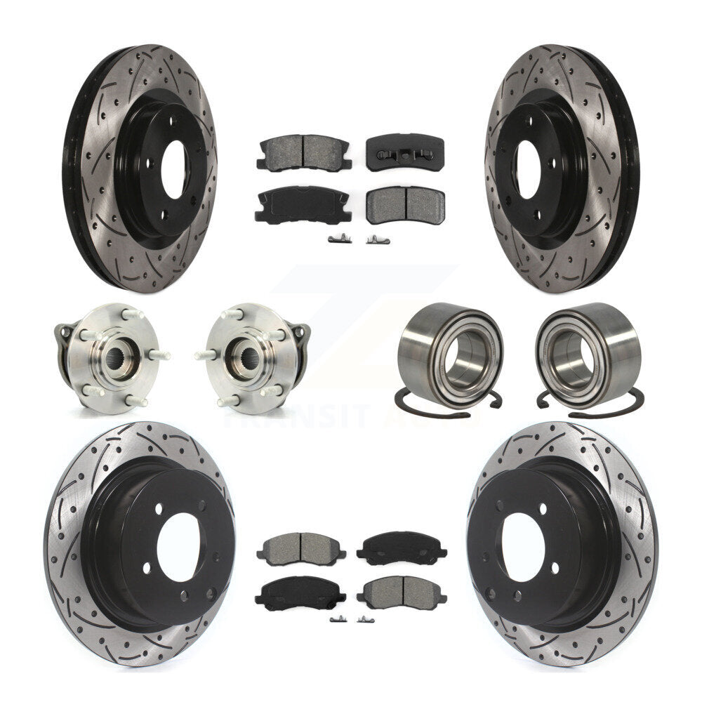 Kit de plaquettes de rotor de frein, roulement de moyeu avant et arrière (10 pièces) pour Mitsubishi Outlande