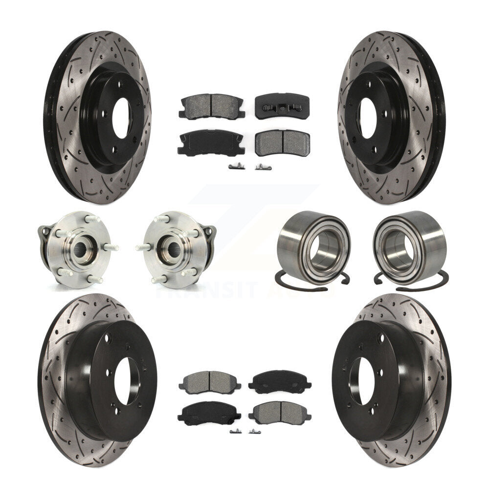 Kit de plaquettes de rotor de frein, roulement de moyeu avant et arrière (10 pièces) pour Mitsubishi Outlande